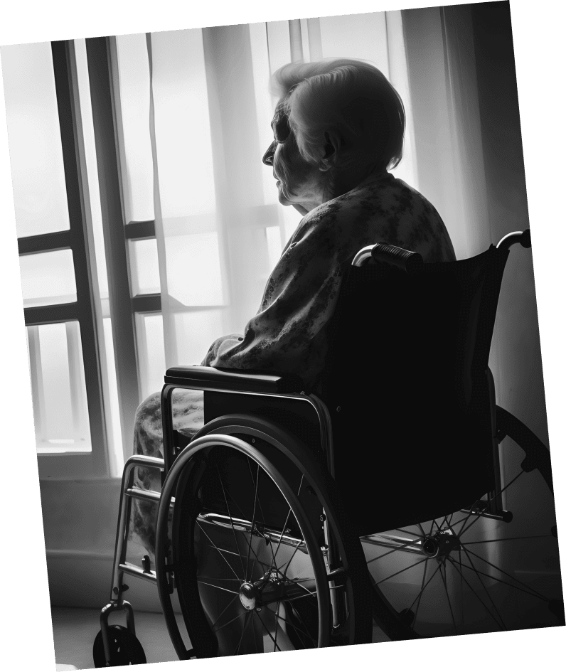 Old man in a wheelchair